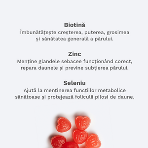 Vitamine Masticabile pentru Păr - Stoc 3 Luni